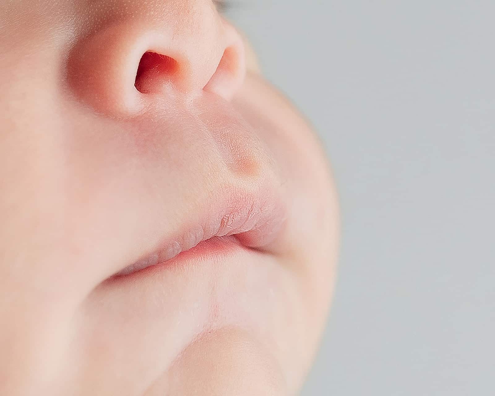 Details of newborn lips and nose ashland birth center
